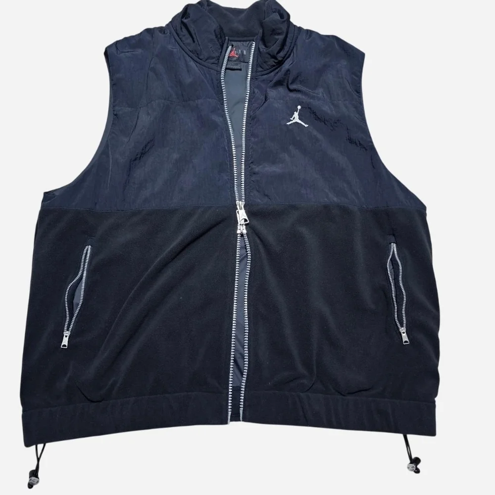 Nike Air Jordan Essentials Winter Fleece Vest Zip Black Men’s Sz L